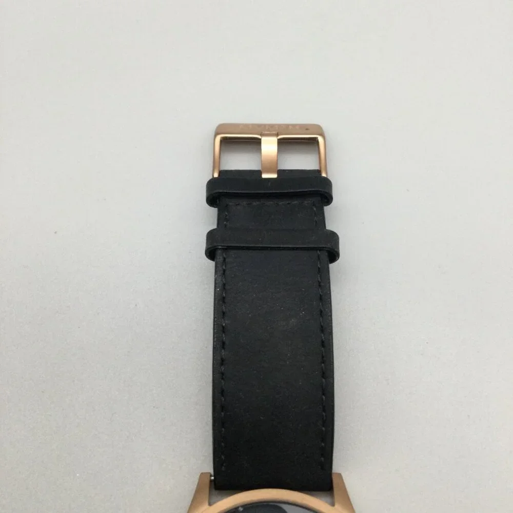 MVMT Watch Men 45mm Rose Gold Black Dial Date Leather Band New Battery